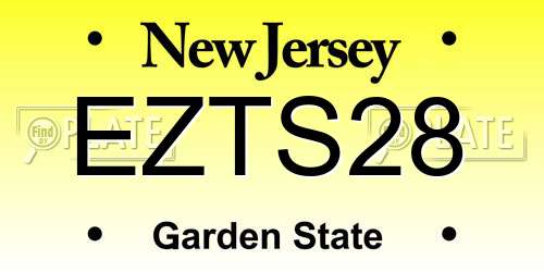 EZTS28 New Jersey License Plate