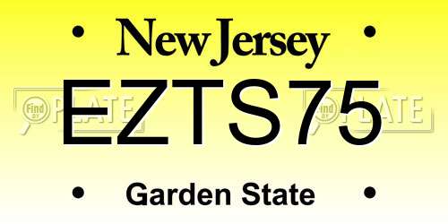 EZTS75 New Jersey License Plate