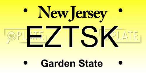 EZTSK New Jersey License Plate