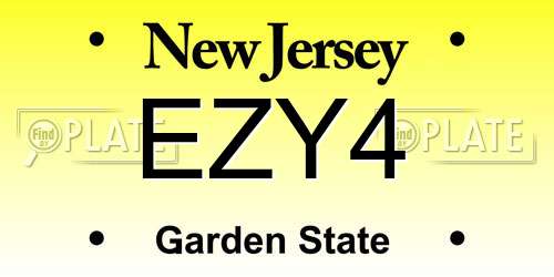 EZY4 New Jersey License Plate