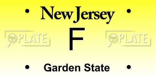 F New Jersey License Plate