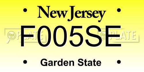 F005SE New Jersey License Plate