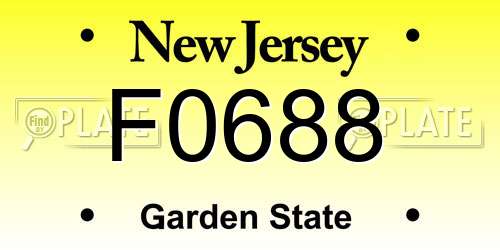 F0688 New Jersey License Plate