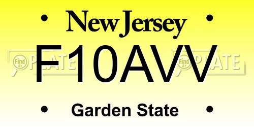 F10AVV New Jersey License Plate