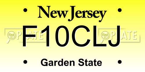 F10CLJ New Jersey License Plate