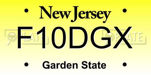 F10DGX New Jersey License Plate
