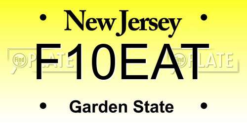 F10EAT New Jersey License Plate