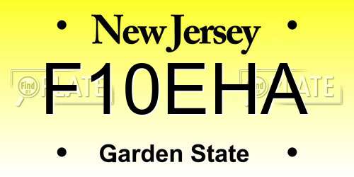 F10EHA New Jersey License Plate