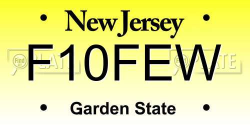 F10FEW New Jersey License Plate