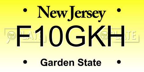 F10GKH New Jersey License Plate