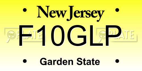 F10GLP New Jersey License Plate