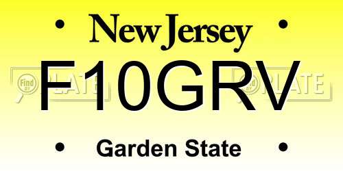 F10GRV New Jersey License Plate