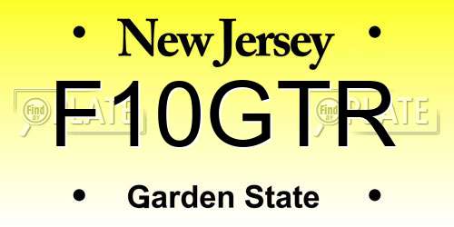 F10GTR New Jersey License Plate