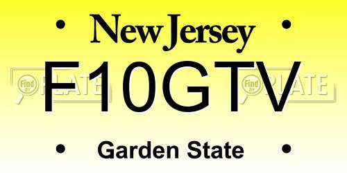 F10GTV New Jersey License Plate