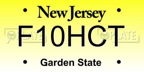 F10HCT New Jersey License Plate