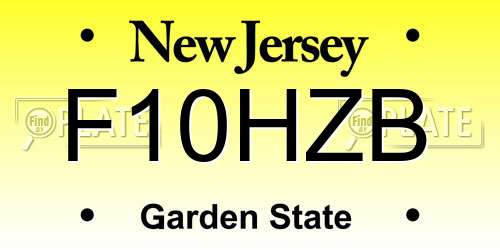F10HZB New Jersey License Plate