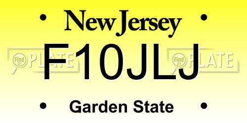 F10JLJ New Jersey License Plate