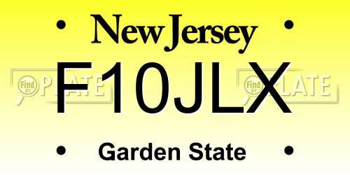 F10JLX New Jersey License Plate