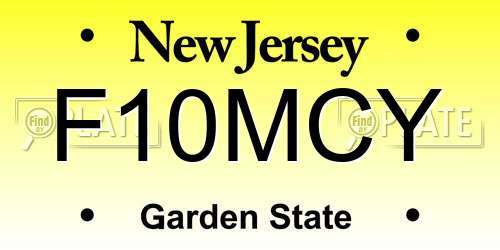 F10MCY New Jersey License Plate