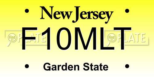 F10MLT New Jersey License Plate