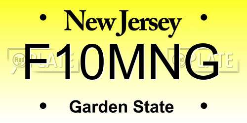 F10MNG New Jersey License Plate