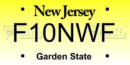 F10NWF New Jersey License Plate