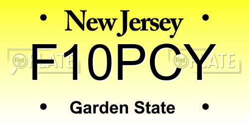 F10PCY New Jersey License Plate