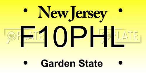 F10PHL New Jersey License Plate