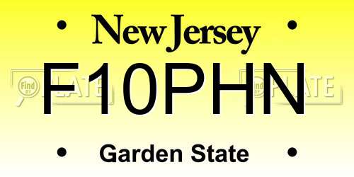 F10PHN New Jersey License Plate