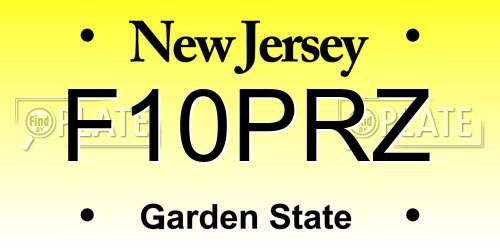 F10PRZ New Jersey License Plate
