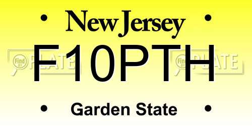 F10PTH New Jersey License Plate