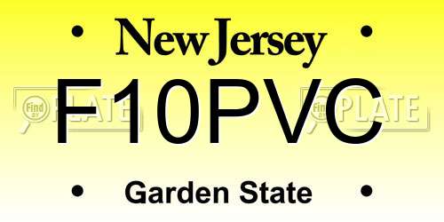 F10PVC New Jersey License Plate