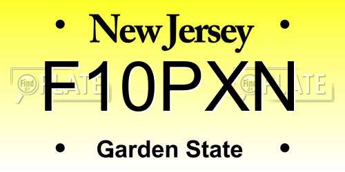 F10PXN New Jersey License Plate