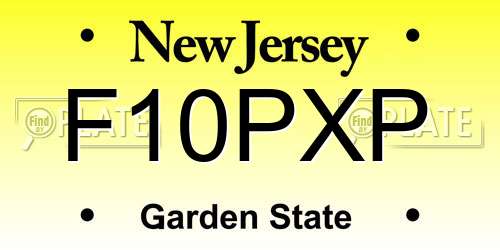 F10PXP New Jersey License Plate