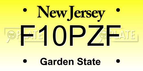 F10PZF New Jersey License Plate