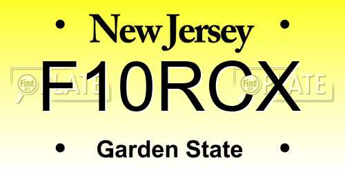 F10RCX New Jersey License Plate