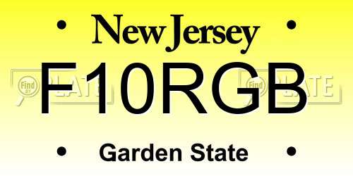 F10RGB New Jersey License Plate