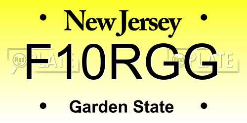 F10RGG New Jersey License Plate