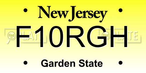 F10RGH New Jersey License Plate
