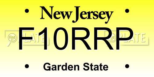 F10RRP New Jersey License Plate