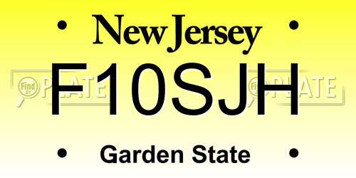 F10SJH New Jersey License Plate