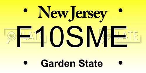 F10SME New Jersey License Plate