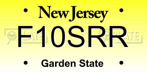 F10SRR New Jersey License Plate