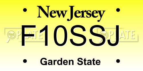 F10SSJ New Jersey License Plate