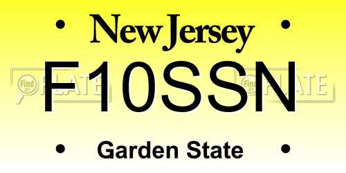 F10SSN New Jersey License Plate