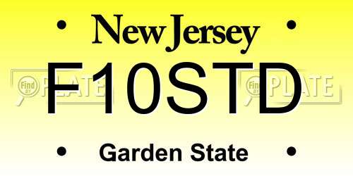 F10STD New Jersey License Plate