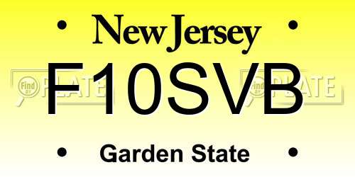 F10SVB New Jersey License Plate