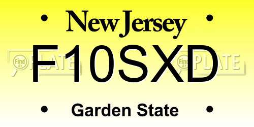 F10SXD New Jersey License Plate