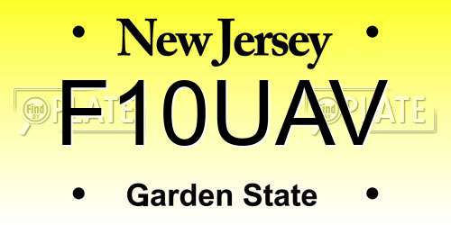 F10UAV New Jersey License Plate