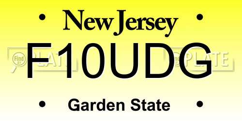 F10UDG New Jersey License Plate
